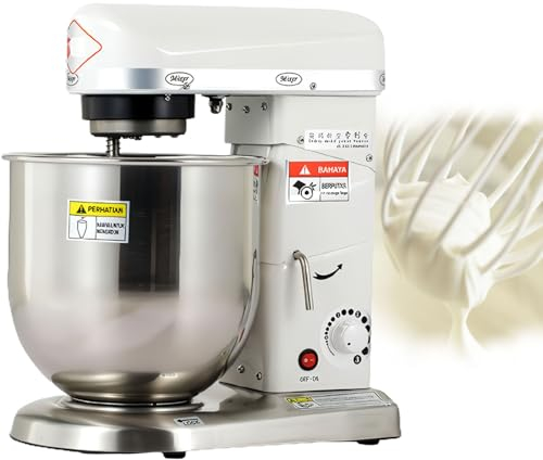 LFfwynog Impastatrice, sbattitore Elettrico da Cucina con sbattitore, Gancio per impastare, Frusta a Filo e separatore di Uova,White-C(10L)