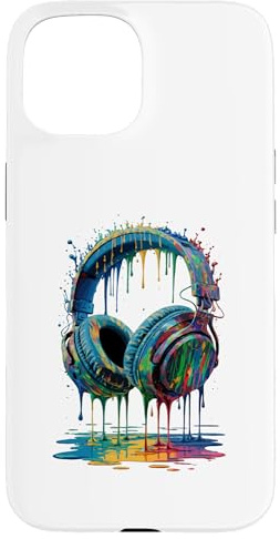 Gamer Headphones Paint Splash Music Lover DJ Case for iPhone 15
