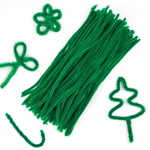 100 Stück Pfeifenreiniger,Grün Pfeifenreiniger zum Basteln,30cm Lang | Chenilledraht Basteldraht für Kinder DIY Handgemacht