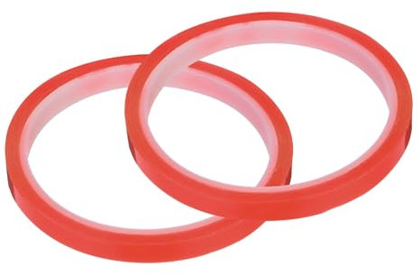 sourcing map Lot de 2 rubans adhésifs double face pour réparation d'écran LCD de téléphone portable, tablette, ordinateur portable, 7 mm x 5 m, rouge transparent