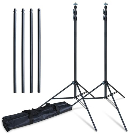 KHZKHC Fotografi bakgrundsstöds-kit, 2,8 x 3 m bakgrundsstativsats, justerbar höjd 115–280 cm, stativstöd fast, för porträtt, video, fotografering, foto, studio
