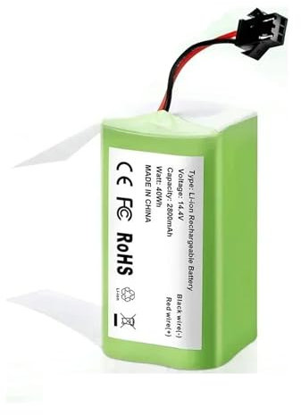 IOLKHFK Batería de Iones de Litio de 14,4 V, Compatible con aspiradora Robot Conga 990 1090, Compatible con Piezas de Repuesto de batería de aspiradora Robot Tesvor X500(3500mAh)
