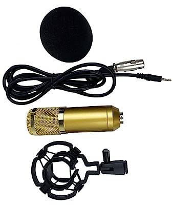 Mikinona Bm-800 Microfono a Condensatore Testa di Suono ad Alto Diametro e Ridotto Livello di Rumore per Podcast, Registrazione Voce e Studio