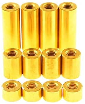 GUIPENG 4 STK. M3 L=2-60mm runder Messing-Abstandshalter, Abstandsbolzen, Verlängerungsmutter, Abstandsschraube, Flügelmutter, Innengewinde, Hohlsäule(60mm-10mm Thread)