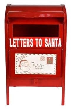 Chianese Cassetta Postale per Lettere di Babbo Natale in Metallo, 52 cm – Decorazione Natalizia Perfetta per Accogliere Biglietti e Letterine, Magia Festiva per la Tua Casa
