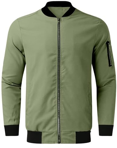 Giubbino Uomo Primavera, Bomber Estivo Uomo, Estive Casual Leggero Giacche Bomber Militare Full Zip Sport Baseball Giacca a Vento Giacca Mezza Stagione per Uomo Ragazzo Primavera