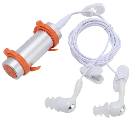 Sxhlseller Lettore MP3 Impermeabile 8 GB per Nuoto, Immersioni e Navigare - IPX8 Lettore Musicale Sommergibile con Suono Hifi, Include Montaggio a Clip e Auricolari Isolanti di Rumore (SILVER)
