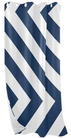 Amooorous Navy Blue Stripes Blackout Drapes for Sliding Glass Doors Decorative Window Curtains For Bedroom 84 Inch Length 84 cortinas de oto?o