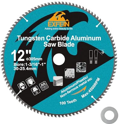 EXFEIN 305x30mm Aluminium und Nichteisenmetall-Sägeblatt, 100 TCG-Zähne Feines Schneiden für Metall und Kunststoff