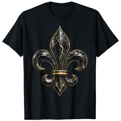 Motif emblème Royal héraldique Fleur de lys Noir T-Shirt