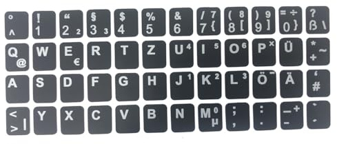 Kompatibel mit Samsung laptop DEUTSCHE Tastaturaufkleber- schwarz MATT 48 Tasten 1,1 cm x 1,3 cm Tastatur Aufkleber Selbstkleben