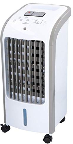 Cooling Fan Standing or Desk Air Cooler - Metal Floor Fan Pedestal Portable Fans - Oscillating Floor Fan with Directional Airflow - For Home, Gym or Office (80W Air Cooler with Remote)