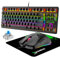 LexonElec RK-550 TKL Rgb Keyboard and Mouse Set with Mouse pad, G-pro Gaming Mice Ultra -light honeycomb shell, Mechanical Keyboards, input Devices, Black