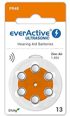 everActive ULTRASONIC 13 1.45V Hearing Aid Battery - 2x Blisters