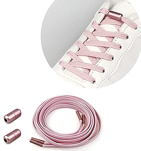 HooySprs No Tie Elastic Shoelaces,Flat Shoelaces with Metal Buckles, Shoelaces Replacement, Elastic No Tie Shoe Laces for Sneakers Kids/Adults Adjustable Laces