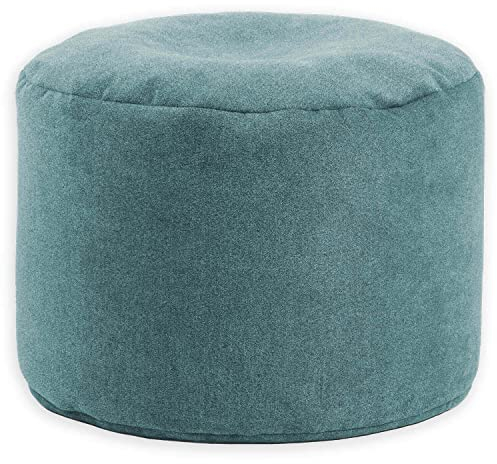 mokebo® Pouf XL, Hocker, Bodenkissen 60x40cm 'Der Ruhepouf' Sitzhocker rund & Fußhocker fürs Wohnzimmer, Sitzpouf aus Stoff in Petrol, Blau, Beistelltisch, Puff drinnen mit EPS-Perlen Füllung