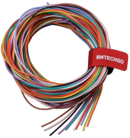 BNTECHGO 26 Gauge Silicone Wire Kit 10 Color Each 5 ft Flexible 26 AWG Stranded Tinned Copper Wire