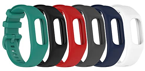 Chofit Lot de 6 bracelets compatibles avec Garmin Vivosmart 5, bracelet de rechange en silicone souple pour traqueur d'activité Vivosmart 5 (taille S, 6B)