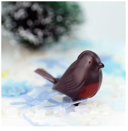 LGT Brown Robin Christmas Cake Decoration/Topper/Pics. Great for Christmas Cupcakes or Celebration Cakes (12 x Dark Brown Robins)