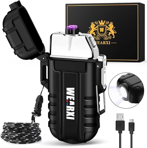 WEARXI Gifts for Men Electric Lighter, Birthday Gifts for Men/Boyfriend, Mens Gift for Him Husband, Fathers Day Dad Gifts from Daughter Son, Dad Gifts Cool Gadgets, Camping Accessories