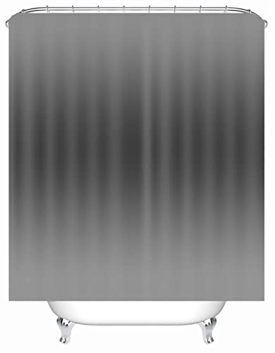 Whoiy Badevorhang Polyester, Duschrollo für Dusche 165X180cm Duschvorhänge Farbverlauf Grau Waschbar Wasserdicht