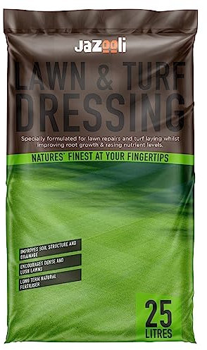 Jazooli 25L Sandy Loam Top Soil Dressing - Organic Lawn Sand & Garden Soil Improver, Promotes Healthy Lawns, Turf & Roots, Enhances Biology, Fixes Scarification, Reduce Thatch