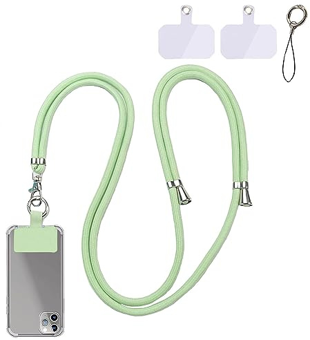 Handykette Universal Zum Umhängen - 1.5m Verstellbares Abnehmbares Handy Umhängeband Für Alle Standard Handyhüllen (Hellgrün)