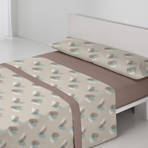 Sedalinne - Juego de Sabanas Termicas Navia 3 Piezas - Cama 105x190 cm - Tejido Térmico Pirineo Suave - Incluye Bajera Ajustable, Encimera y Funda de Almohada - Sábanas de Invierno - Beig