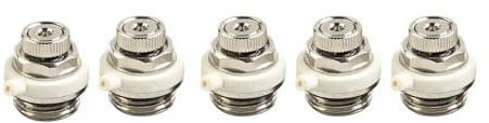 5 Pcs BSP Automatic Air Vent Valves, Self Bleeding Radiator Valves Auto Cut-Off Self Bleeding Radiator Valve Automatic Bleed Valve for Heating (1inch)