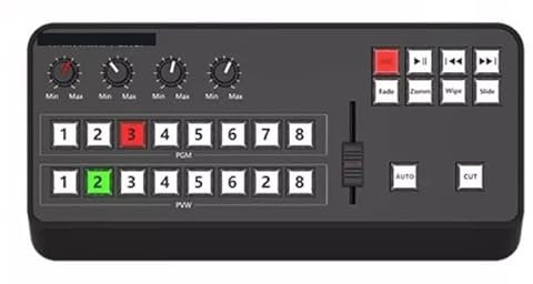 Scatola commutatore audio/video, Pannello di controllo Video Mini Switcher Centralino di registrazione video MIDI 2.0 for trasmissioni TV per PC, TV, proiettore, lettore DVD/Blu-ray(Color:Basic versio