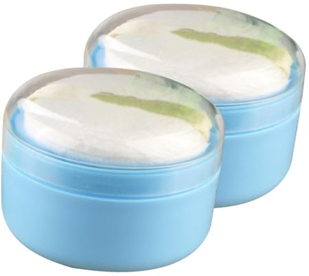 WATIIFUFU 2st Puff Box För Babypuder Praktisk Förvaring Pulverpuffar För Nyfödda Och Pojke Flicka Blå Mjuk Och Skonsam Mot Känslig Hud Enkel Att Använda Med Hand