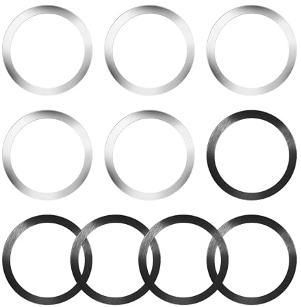 XMNIATE Metal Phone Ring Holders for Car Cases - 10 Pack Safety Plates (Silver, Black)