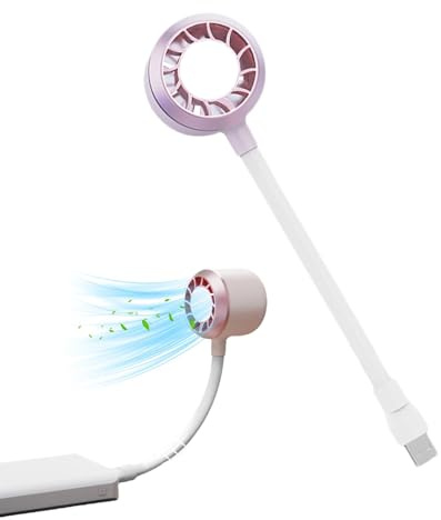 ventilador USB flexible, pequeño ventilador de mano USB con luz | Ventilador de camping para niños, niñas y mujeres, enfriador personal para laptop, PC móvil, ventilador de refrigeración
