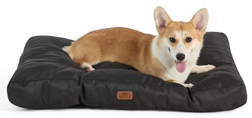 BEDSURE waschbares Hundebett Oxford für Mittelgroße Hunde, 76x50cm schwarz | Pflegeleicht Bequeme Haustiermatte, Flaches Hundekissen Matte, Ohne Reißverschluss, Für Mittelgroße Haustiere