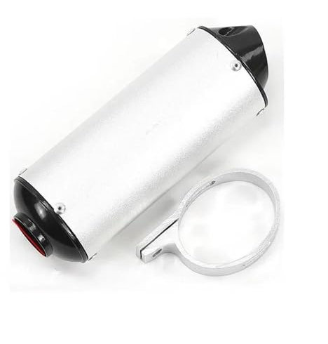 UMIXIRE Auspuffanlagen Universeller 28mm 32mm 38mm Motorrad-ATV-Auspuffschalldämpfer Für 125cc 140cc 150cc 160cc Dirt Pit Bike Schalldämpfer(White 28mm)