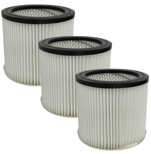 vhbw 3x Filtro plisado compatible con Scheppach NTS30 aspiradora en seco y húmedo - negro blanco