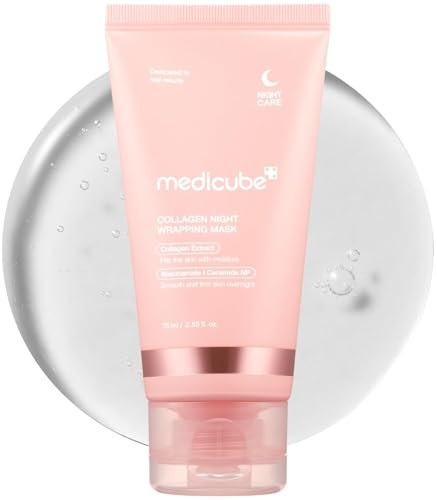 Medicube Collagen Overnight Wrapping Peel Off Facial Mask Pack – Elasticity & Hydration Care, Reduces Sagging & Dullness – Hydrolyzed Collagen For Glowing Skin (75 ml)