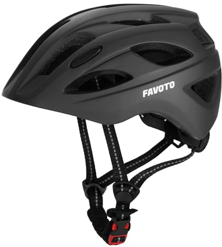 Favoto Amuk-kdh-94-bk-s, Casco da Bici per Bambini Gioventù Unisex, Nero, S(18.9-21.3)