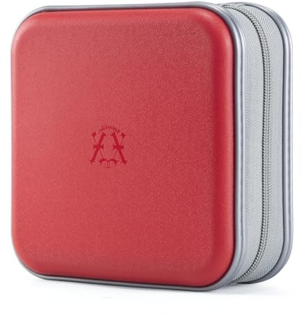 alavisxf xx Porta CD Custodia Plastica Dura da 48 Capacità - CD Organizer per Auto Porta CD Borsa Custodia CD Auto Protettiva Portafoglio Organizer (Rosso48, 48 Capacità)