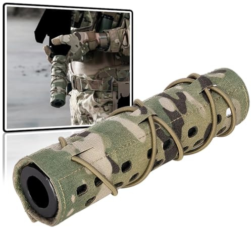 WLXW 7 Zoll Airsoft-Schalldämpfer-Schutzhülle Taktische Schalldämpfer-Schutzhülle Schutzhülle Militärausrüstung Outdoor-Schießspiele(Cp)