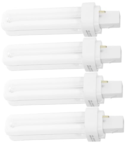 Amosfun 4 Stück Kompaktleuchtstofflampe 13w 2-polige Steckfassung Doppelröhren Glühbirne Weiß Energiesparend für Wohn und Büroräume