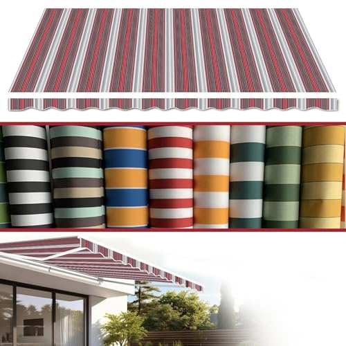 Tenda Da Sole for Esterni In Tela Tessuti Di Ricambio for Tende Da Sole Retrattili for Patio | Finestre for Esterni Personalizzabile (solo Tessuto) for Ristoranti E Negozi(Red,22.9x9.8ft)