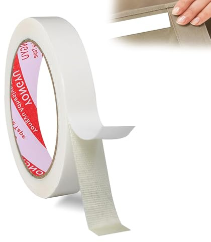 Double Sided Tape Heavy Duty, 15mm×20m Fabric Tape for Clothes, White Universal High Strength Double Sided Sticky Tape Adhesive Double Sided Tape for Clothes, Mounting, Arts and Crafts, DIY Crafts