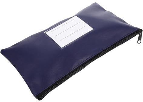 SOIMISS Pochette Portefeuille en Cuir PU Fenêtre pour Documents et Billets, Paquet de Rangement Fermeture Éclair, Alliage D'aluminium, pour Voyageurs d'affaires et Bureau