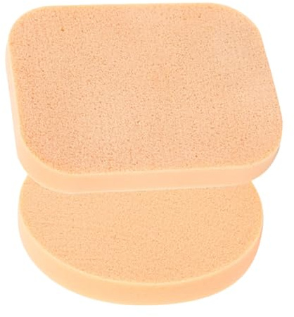 MOTHNUR Spugnetta per Trucco Rotonda 2 Pezzi, Piumino da Cipria per Uso Asciutto e Bagnato, Spugna Make Up Delicata per Viso, Adatta a Casa, Salone e Viaggi