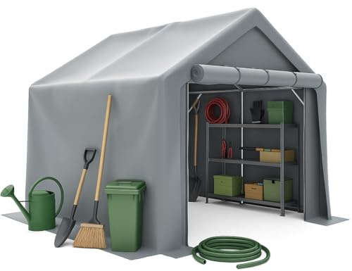 Fahrradgarage & Geräteschuppen – 244x241x217 cm Outdoor Lagerzelt mit Windschutz, wasserdicht & stabil für Garten (244x241x217cm)