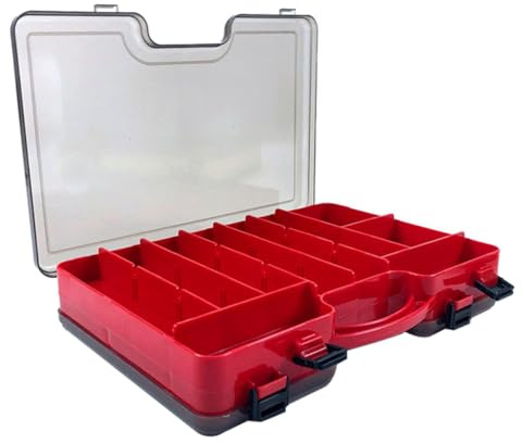 Alipis Scatola per Esche da Pesca Portatile in Materiale Resistente Organizer Multi-Strato Scomparti Colore Rosso Leggera e Adatta per Accessori da Pesca all’Aperto