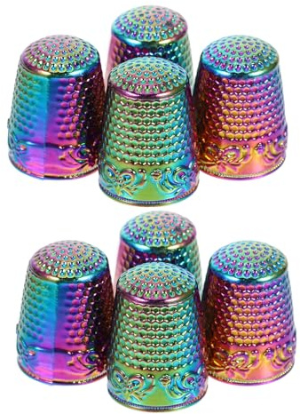 GARVALON Lot de 8 Set de Dés à Coudre en Métal Solide Protège-Doigts Multifonctionnels pour Couture à la Main Quilting et Broderie Accessoires Compacts pour Travaux Manuels et Loisirs