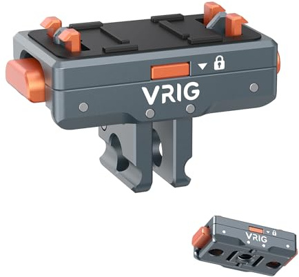 VRIG Supporto magnetico a sgancio rapido per Insta360 Ace Pro 2/X5/X4Air | Meccanismo di chiusura a pressione, supporto a sgancio rapido in metallo 2.0, con foro per vite da 1/4 e interfaccia