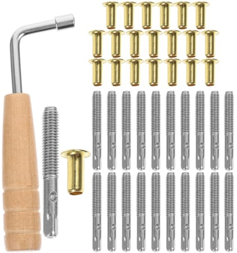 Leier Drehknopfnagel Satz für Lyraharfe, 1 Satz Ersatzstimmstift | Holz und Metall, Inklusive Stimmwirbel und Stimmschlüssel, Klassisches Design für Liebhaber